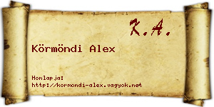 Körmöndi Alex névjegykártya